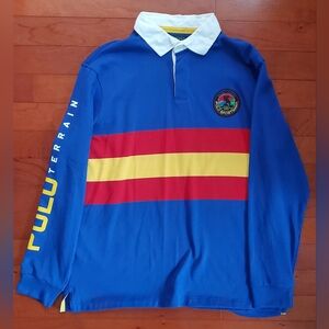 Ralph Lauren Blue Rugby Polo Shirt with Yellow Trim Size XL NWOT